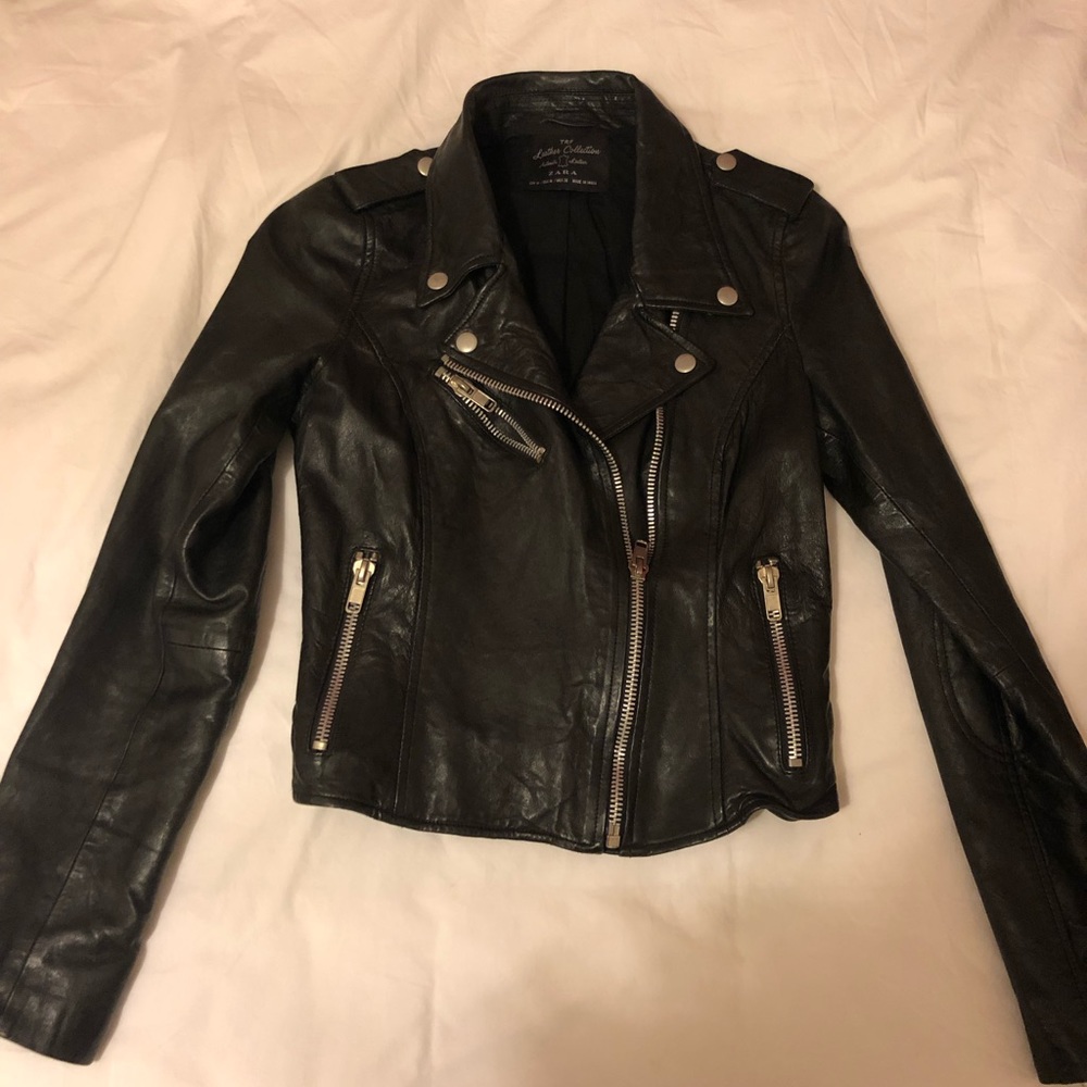 Black Leather Moto Jacket
